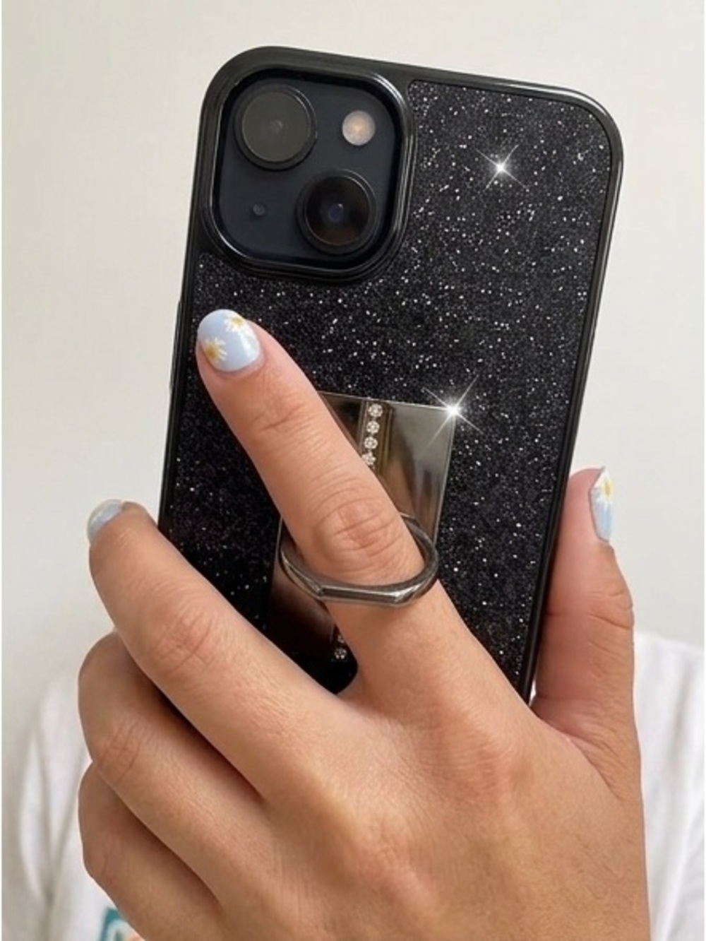 Rhinestone Ring Holder/stand gunmetal universal chic sleek design w luxury vibe